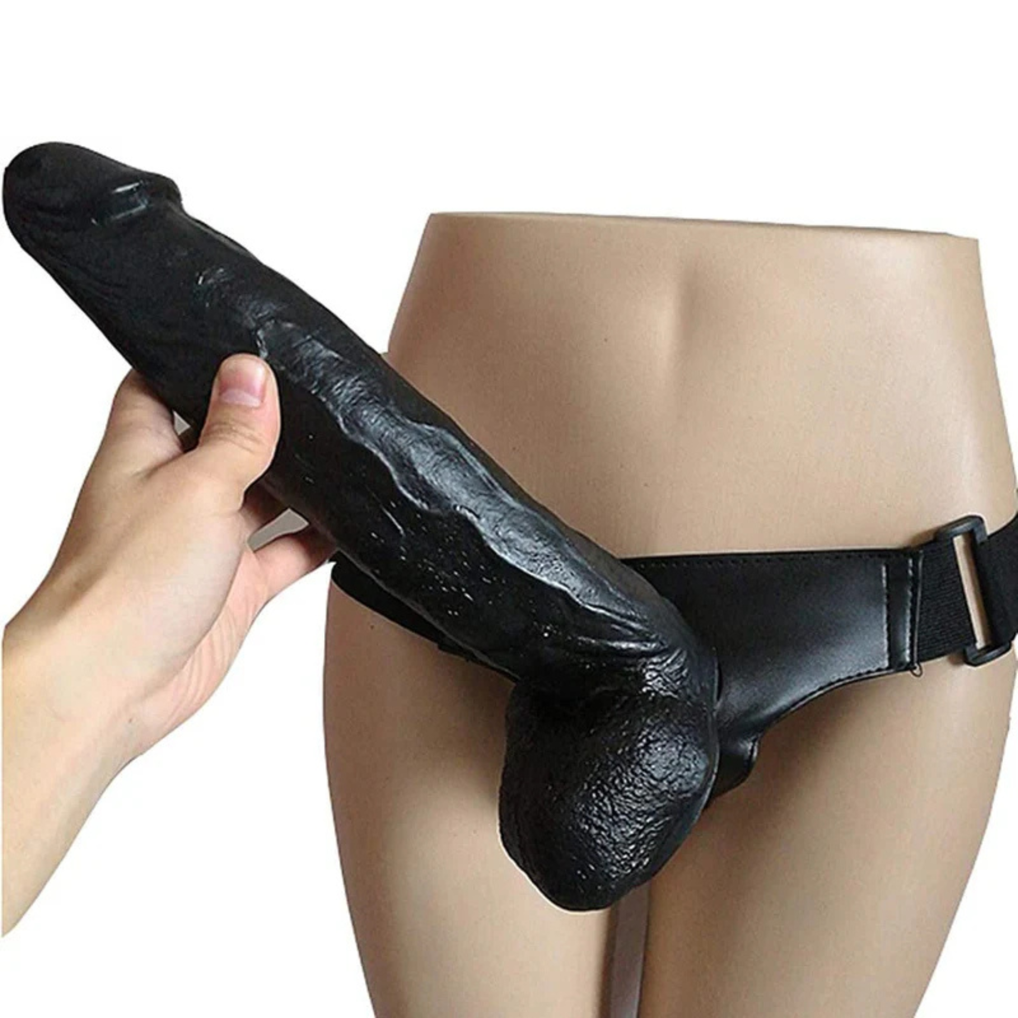 12 Inches Strap-On Huge Black Dildo Solid Penis For Lesbian Toys (2)